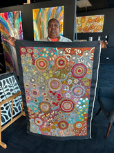 Load image into Gallery viewer, "Budgerigar Dreaming and Bush Tucker" original Aboriginal painting by Julieanne Turner Nungurrayi, 115cm x 79cm - authentic Indigenous Australian artwork
