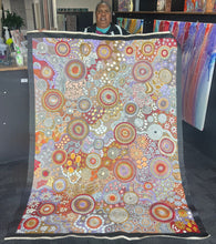 Load image into Gallery viewer, "Budgerigar Dreaming and Bush Tucker" original Aboriginal painting by Julieanne Turner Nungurrayi, 198cm x 145cm - authentic Indigenous Australian artwork
