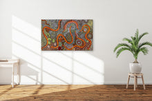 Load image into Gallery viewer, "My Country" by Julieanne Turner Nungurrayi - interior display view, 116cm x 70cm
