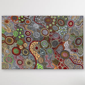 "My Country and Budgerigar Story" Julieanne Turner Nungurrayi 119cm x 78cm