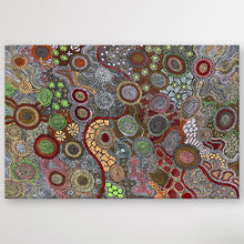 Load image into Gallery viewer, "My Country and Budgerigar Story" original Aboriginal painting by Julieanne Turner Nungurrayi, 119cm x 78cm - authentic Indigenous Australian artwork
