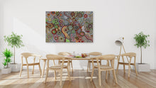 Load image into Gallery viewer, "My Country and Budgerigar Story" by Julieanne Turner Nungurrayi - alternate wall display view
