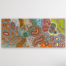 Load image into Gallery viewer, "Budgerigar Story" original Aboriginal painting by Julieanne Turner Nungurrayi, 128cm x 58cm - authentic Indigenous Australian artwork
