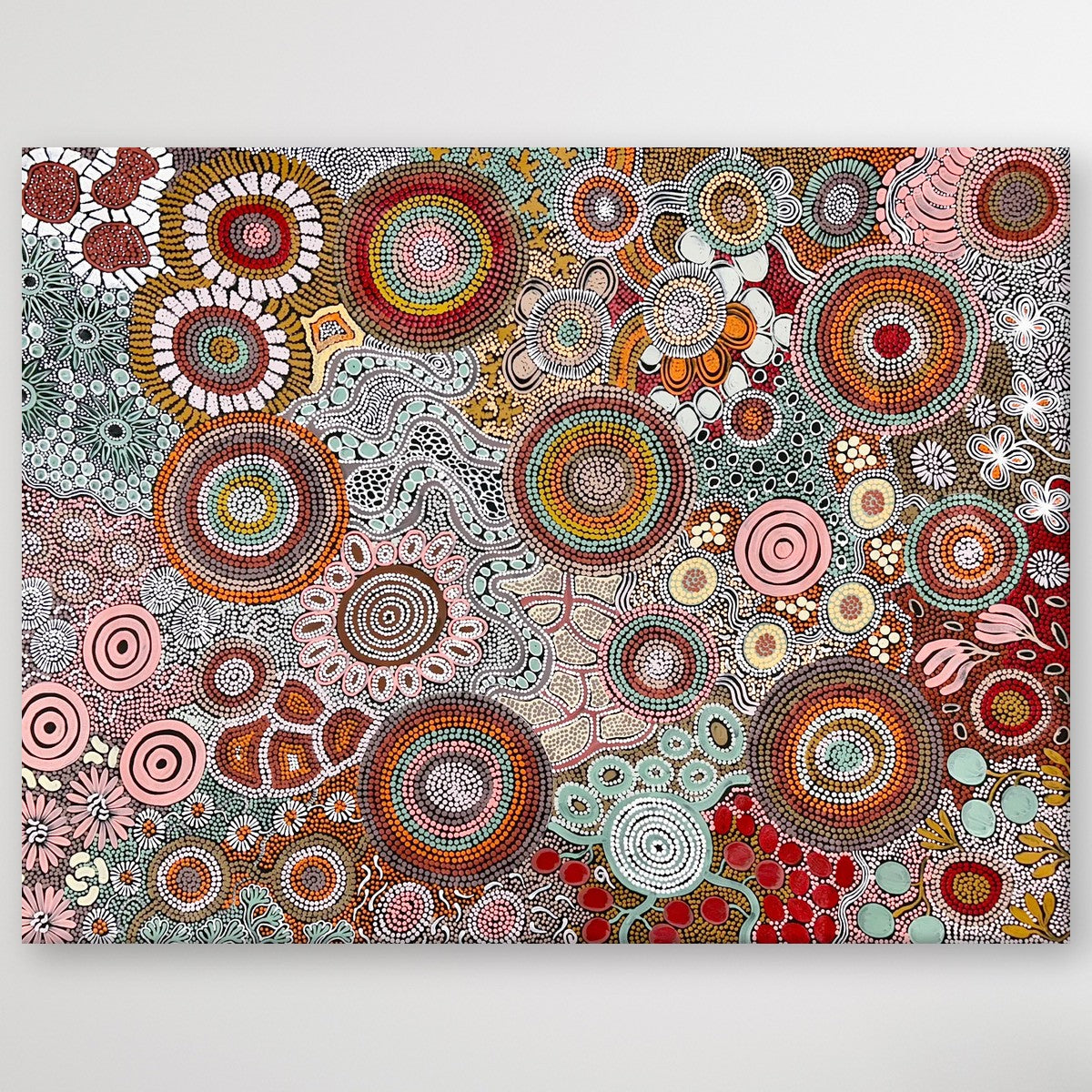 "Budgerigar & Bush Tucker Story" Julieanne Turner Nungurrayi 129cm x 98cm