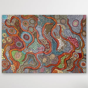 "My Country and Bush Tucker" Julieanne Turner Nungurrayi 147cm x 100cm