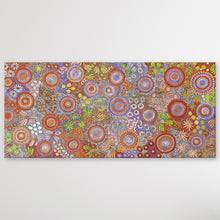 Load image into Gallery viewer, "Budgerigar Dreaming" original Aboriginal painting by Julieanne Nungurrayi Turner, 194cm x 85cm - authentic Indigenous Australian artwork
