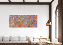 Load image into Gallery viewer, "Budgerigar Dreaming" Aboriginal art by Julieanne Nungurrayi Turner - gallery view, 194cm x 85cm
