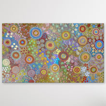 Load image into Gallery viewer, "Budgerigar Dreaming &amp; Bush Tucker Story" original Aboriginal painting by Julieanne Nungurrayi Turner, 197cm x 115cm - authentic Indigenous Australian artwork

