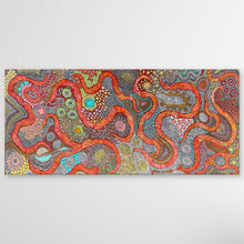Load image into Gallery viewer, "My Country (The Landscape)" original Aboriginal painting by Julieanne Turner Nungurrayi, 198cm x 89cm - authentic Indigenous Australian artwork
