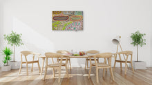 Load image into Gallery viewer, "Budgerigar Dreaming" by Julieanne Turner Nungurrayi - wall display view, authentic Indigenous Australian artwork
