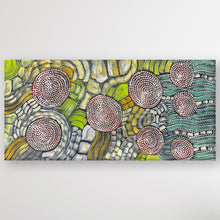 Load image into Gallery viewer, "Wild Acacia Seeds" original Aboriginal painting by Julieanne Turner Nungurrayi, 86cm x 41cm - authentic Indigenous Australian artwork
