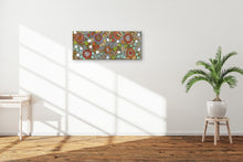 Load image into Gallery viewer, "Budgerigar Dreaming Story" by Julieanne Turner Nungurrayi - wall display view, authentic Indigenous Australian artwork
