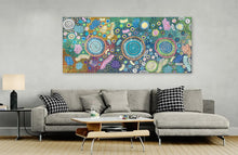 Load image into Gallery viewer, "My Country" by June Bird displayed on wall - original Aboriginal painting, 200cm x 95cm
