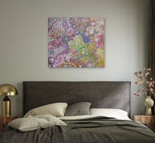 Load image into Gallery viewer, "My Country" Katrina Bird Aboriginal artwork in room setting, 100cm x 89cm - wall display view
