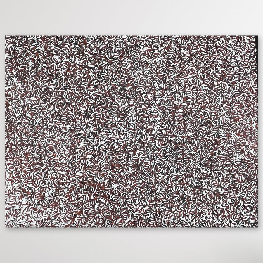 "Bush Medicine Leaves" original Aboriginal painting by Margaret Scobie, 200cm x 152cm - authentic Indigenous Australian artwork