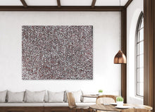 Load image into Gallery viewer, "Bush Medicine Leaves" by Margaret Scobie displayed in modern living room - original Aboriginal painting, 200cm x 152cm
