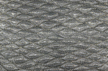 Load image into Gallery viewer,  Ancestral gathering track patterns in black and white from Marshall Robertson&#39;s Watiya Wanu Dreaming - Warlpiri monochrome tradition

