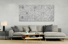 Load image into Gallery viewer, "Seven Sisters" by Marshall Jangala Robertson displayed in modern living room - original Aboriginal painting, 189cm x 89cm

