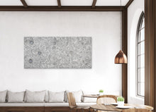 Load image into Gallery viewer, "Seven Sisters" by Marshall Jangala Robertson - room display showcasing original Indigenous Australian painting, 189cm x 89cm
