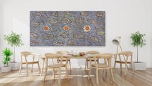 Load image into Gallery viewer, "Seven Sisters" by Maureen Nampijinpa Hudson in contemporary interior setting - authentic Indigenous Australian artwork, 195cm x 90cm
