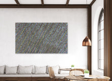 Load image into Gallery viewer, "Bush Seeds" by Patricia Napananaka displayed in modern living room - original Aboriginal painting, 204cm x 120cm
