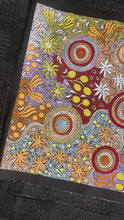 Load and play video in Gallery viewer, Video Authentic Yuelamu Budgerigar Dreaming Aboriginal Painting Cultural Artwork 149cm x 79cm Julieanne Nungurrayi Turner
