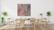 Load image into Gallery viewer, "Bush Medicine Leaves" by Rachael Nambula in minimalist interior - authentic Indigenous Australian artwork, 95cm x 89cm
