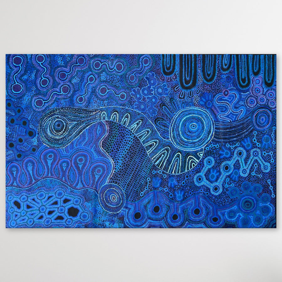 "Mamungari-Nya" original Aboriginal painting by Renae Nakamarra Nelson, 230cm x 148cm - authentic Indigenous Australian artwork