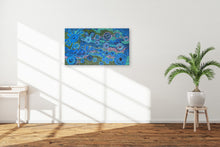 Load image into Gallery viewer, "Piltati Tjukurpa" by Rhoda Tjitayi in minimalist interior - authentic Indigenous Australian artwork, 100cm x 60cm
