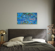 Load image into Gallery viewer, "Piltati Tjukurpa" by Rhoda Tjitayi displayed in modern living room - original Aboriginal painting, 100cm x 60cm
