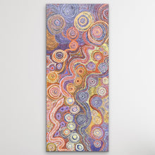 Load image into Gallery viewer, Rhoda Tjitayi Piltati Dreaming painting vibrant contemporary Indigenous artwork shown on white wall vertical

