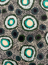 Load image into Gallery viewer, joanne ken original painting up close rock hole dotwork blue and greens
