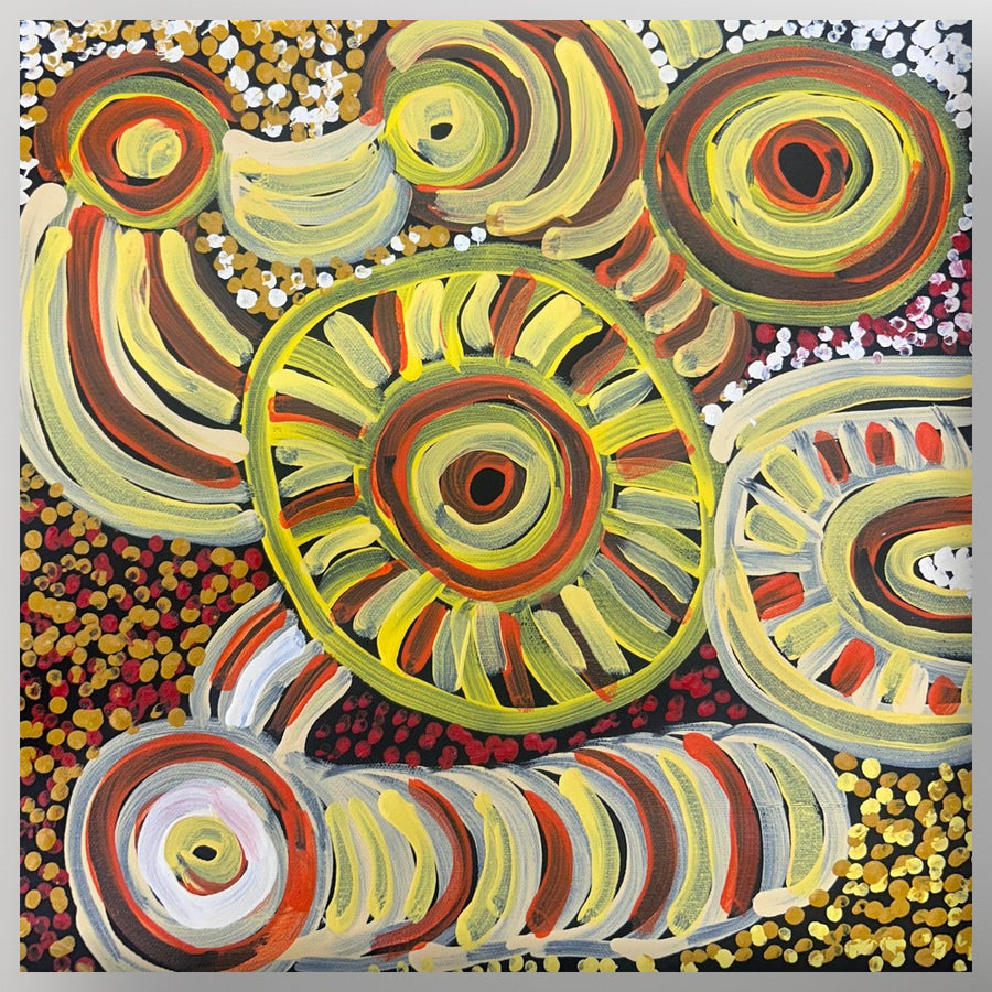 "Kuru Ala" Sallyanne Roberts 30cm x 30cm, original Aboriginal painting