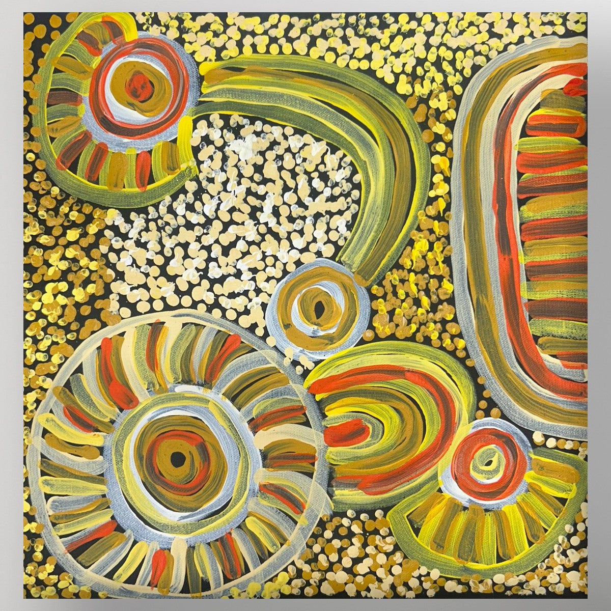 "Kuru Ala" Sallyanne Roberts 30cm x 30cm, original Aboriginal painting