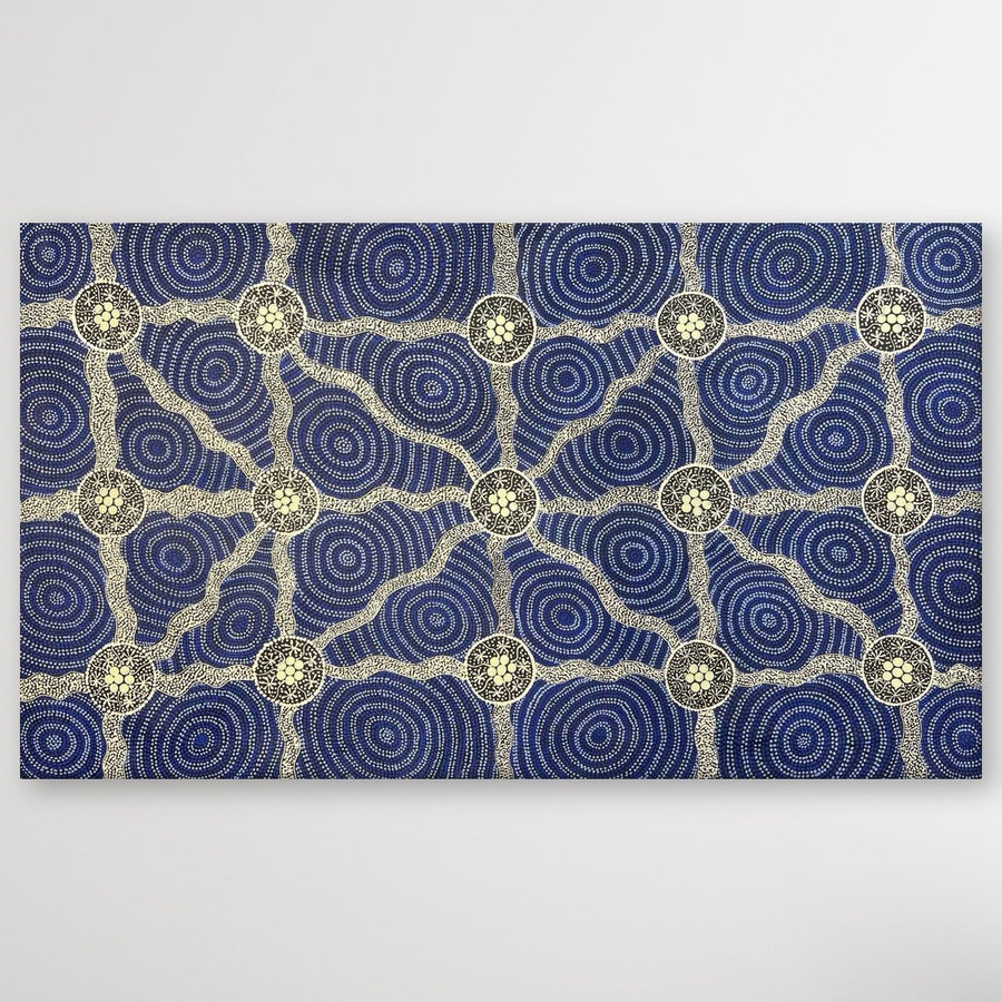 "Rock Holes" original Aboriginal painting by Sandra Price, 150cm x 95cm - authentic Indigenous Australian artwork