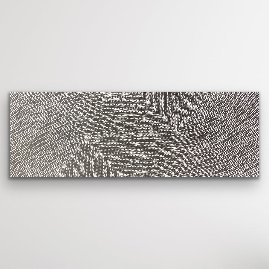 "Bush Onion" original Aboriginal painting by Tansy Martin, 50cm x 148cm - authentic Indigenous Australian artwork