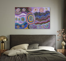 Load image into Gallery viewer, "Seven Sisters Dreaming" by Tanya Brady displayed in modern living room - original Aboriginal painting, 146cm x 90cm
