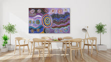 Load image into Gallery viewer, "Seven Sisters Dreaming" by Tanya Brady in contemporary interior setting - authentic Indigenous Australian artwork, 146cm x 90cm
