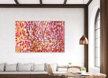 Load image into Gallery viewer, "Medicine Leaves" by Tanya Bird Mpetyane displayed on wall - original Aboriginal painting, 198cm x 128cm
