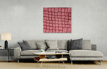 Load image into Gallery viewer, "Tingari" by Thomas Tjapaltjarri styled in modern bedroom - original Aboriginal painting, 96cm x 87cm
