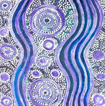 Load image into Gallery viewer, "Water Dreaming" original Aboriginal painting by Maureen Nampijinpa Hudson, 41cm x 40cm - authentic Indigenous Australian artwork
