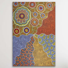 Load image into Gallery viewer, Women Hunting Story by Julieanne Nungarrayi Turner – Aboriginal Warlpiri dot painting on canvas print
