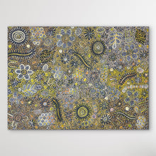 Load image into Gallery viewer, Dot painting &quot;My Country&quot; Rochelle Bird on white wall
