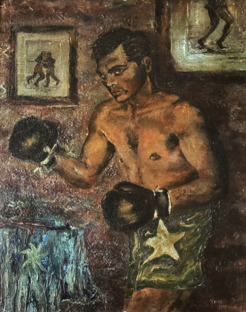 "Dave Sands" original Aboriginal painting by Thomas Gleghorn, Limited Edition Giclee Print. - authentic Indigenous Australian artwork
