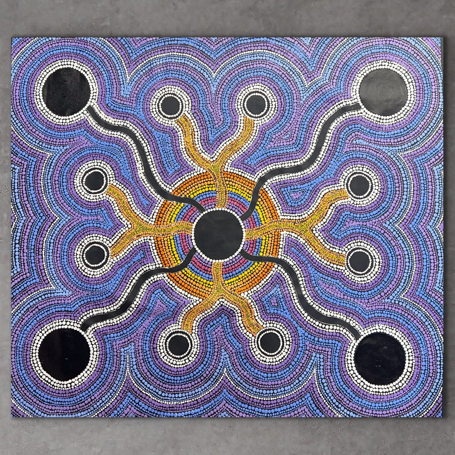 "Waterholes and Dam around Oodnadatta" Felicia Wilson 147cm x 127cm