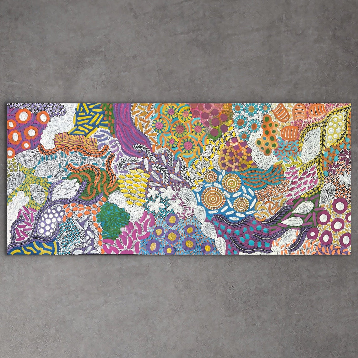 "Awelye" original Aboriginal painting by Karen Bird Ngale, 200cm x 88cm - authentic Indigenous Australian artwork