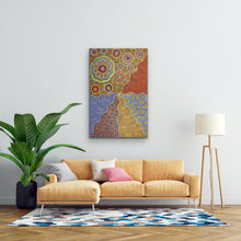 Load image into Gallery viewer, Julieanne Nungarrayi Turner Indigenous Warlpiri art print showing women’s hunting and bush tucker story
