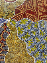 Load image into Gallery viewer, Women Hunting Story Aboriginal art canvas print by Julieanne Nungarrayi Turner
